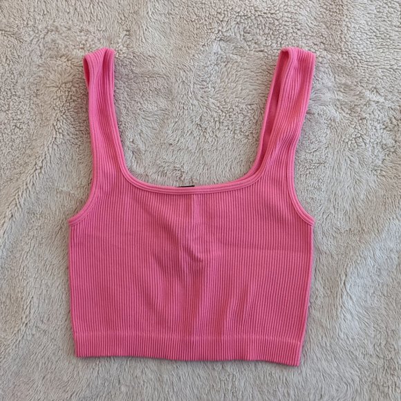 Zara Squared neck top with wide strap (XS - Bubble Gum Pink) - Picture 2 of 5